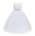 White Floral Lace Heart Cutout Flower Girl Dress Wedding Reception 172R3 6