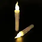 Velas Taper con temporizador de 6 horas, Ymenow 2piezas AA Funciona con pilas LED Sin llama Parpadeo Velas flotantes Ventana Velas Luces para bodas Cumpleaños Festivales Fiesta Hogar Mesa Decoración