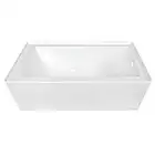 KINGSTON BRASS VTDE603122R 60-Inch Contemporary Alcove Acrylic Bathtub with Right Hand Drain and Overflow Holes, White