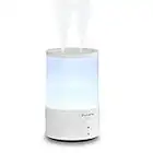 CLIPOP Portable Air Humidifiers for Bedroom with Night Light, Cool Mist Humidifier for Baby, USB Desktop Plant Humidifier, Whisper Quiet Waterless Auto Shut-Off for Home, Office, Yoga, Travel (White)