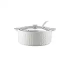 JLWM Cuenco para Sopa con 2 Asas Y Tapa, 2000ML Cuencos para Sopa con Asas Cuchara Tazón De Porcelana Cerámico Horno Microonda Cocina Estilo Japonés Grande para Caldo-Blanco