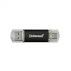 Intenso Twist Line 128 GB, Dual USB-Stick 3.2 Gen 1x1, USB-C und USB-A, 70MB/s, Anthrazit