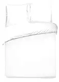 Vision - Parure de lit UNI Blanc - Set de Housse de Couette 240x220 cm avec 2 taies d'oreiller pour lit Standard 2 Personnes - 100% Coton