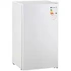 HOMCOM Mini Refrigerador 91L de Capacidad Nevera Eléctrica Pequeña con Estante Ajustable Compartimento Congelador y Puerta Reversible Silencioso 41dB 47,5x44.2x84 cm Blanco