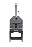 La Hacienda 56366 Multi-Functional BBQ, Smoker & Pizza Oven, Black, 160cm Tall