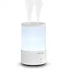 Portable Air Humidifiers 650ML Mini Quiet Humidifiers Essential Oil Diffuser for Bedroom Night 7 Color LED Light, 2 Cool Mist Modes, 6~12 Working Hours, Waterless Auto-Off, USB Desktop, BPA Free White