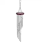 Carillon Éolien Carillon à Vent Extérieur Carillon à Vent de Jardin Carillon Éolien Cloches avec 12 Tube en Alliage D'aluminium pour Jardin Patio Décor Maison Intérieur Extérieurs Cadeau, Argent