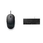 Dell Laser Wired Mouse - MS3220 Black, MS3220-BLK (Black) & Cherry Stream Keyboard, Deutsches Layout, QWERTZ Tastatur, kabelgebundene Tastatur, Blauer Engel, GS-Zulassung, SX Scherenmechanik, schwarz