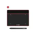 Drawing Tablet Pad - 5x3 Inch XP PEN Deco Fun XS Graphic Tablet with Battery-Free Passive Stylus, OSU Tablet for Sketch, Online Teaching, Remote-Working for PC, Windows, MAC, Android, Linux (Red)