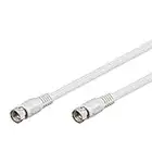 Goobay BKF - Cable conector de satélite (conector F macho a conector F macho, 5 m), blanco