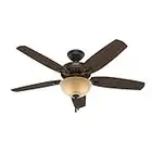 Hunter 53091 Transitional 52 Inch Ceiling Fan from Builder Deluxe collection in Bronze/Dark finish,