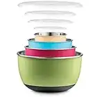 Premium Multicolor Stainless Steel Mixing Bowls with Airtight Lids (Set of 4) Nesting Bowls for Space Saving Storage, Non-Slip Bottoms for Stability, Mixing Bowl Set For Cooking, Baking & Food Storage