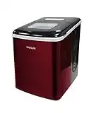 Frigidaire Compact Countertop Ice Maker, 26lbs of Ice per day, Red Stainless
