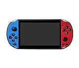 X12PLUS Pocket 5.1-Zoll-Spielekonsole 8 GB Eingebaute 2000-Spiele-Videospielkonsole Tragbarer Gamecontroller Kind Erwachsene Handheld-Spielekonsole（blau+Rot）