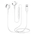 Guguearth Lightning Headphones for iPhone, MFi Certified Headphones for iPhone 11 in-Ear Magnetic Earbuds with Microphone Controller Earphones for iPhone 13/12/11 Pro Max X XS XR 8P 7P, White