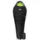 TETON Sports LEEF Lightweight Adult Mummy Sleeping Bag; Great for Hiking, Backpacking and Camping; Free Compression Sack; Black