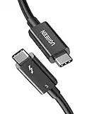 UGREEN Thunderbolt 3 Cable 40Gbps Data Sync 100W 5A PD Fast Charge 5K 60Hz Video 4K Display Daisy Chain Lead Compatible with USB Type C Dock Hub SSD,Razer eGPU,MacBook Pro Air,iMac,Dell,Lenovo (0.8M)