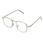 Navaris Retro Brille ohne Sehstärke - Damen Herren Vintage Modebrille - Anti Blaulicht Computer Nerdbrille ohne Stärke - mit Metallbügeln