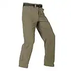 FREE SOLDIER Men's Outdoor Cargo Hiking Pants with Belt Lightweight Waterproof Quick Dry Tactical Pants Nylon Spandex (Mud 32W/30L)