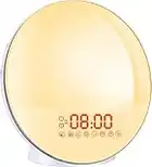 Wake up light Bawoo Simulazione dell'alba e del tramonto Sveglia bambini Lampada comodino Con 2 Allarmi 8 Suoni 20 Luci Per Cameretta