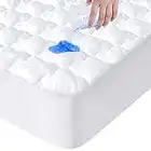 Full Size Mattress Protector Waterproof, Breathable & Noiseless Cooling Full Mattress Pad Cover Quilted Fitted with Deep Pocket Strethes up to 14" Depth (54"x 75")