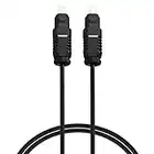 OcioDual Cable Toslink Audio Digital Fibra Optica 3m de Macho para DVD HDTV Blu Ray Consolas Smart TV Negro