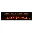 Valuxhome 60 Inches Fireplace, in-Wall & Wall Mounted Electric Fireplace with Adjustable Flame Color, Remote Control, Touch Screen, 750/1500W