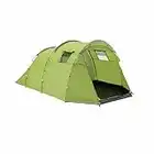 Eurohike Sendero 6 Waterproof Family Tent with Sewn-in Groundsheet and Inbuilt Porch, 6 Man Tent, Tunnel Tent, Festival Tent, Camping Tent, Camping Equipment, Green, One Size