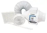 Complete Kit in White Colour- High Power Shower Extractor Fan with Timer for Bathroom, En-Suite, Wet /Utility Rooms, Workshop, Office, Warehouse, Shop Damp Mould Control