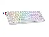 Ranked N60 Nova Clavier Mécanique de Jeu 60% | Hot Swap Gaming Keyboard | 62 Touches Programmables | RGB LED | Mac, PC Windows | AZERTY Français (Blanc, Gateron Red)