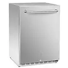 ICEJUNGLE Outdoor Refrigerator 24'' Built-in Freestanding Compressor Beverage Fridge Refrigerator for Home/RV, Under counter Fridge Stainless Steel with removable coated shelves