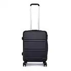 Kono 55cm Hard Shell Cabin Case 38L Carry On Hand Luggage 4 Wheeled Spinner Suitcase with TSA Lock (Black)