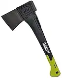 Davaon Pro 46cm Log Splitting Axe - Up To 20cm Logs - High Carbon Steel Blade - Balanced For Swing Power - 950g Non Come Off Head - Strong Fibreglass Handle - Storage Case - Firewood Garden Camping