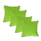 Gardenista® | Premium Water Resistant Outdoor Hollowfibre Filled 18" Garden Furniture Scatter Cushion - 4 Pack (Lime)