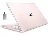 HP 2021 Stream 14" HD SVA Laptop Computer, Intel Celeron N4000 Processor, 4GB RAM, 64GB eMMC Flash Memory, Webcam, 1-Year Office, Intel UHD Graphics 600, Win 10S, Rose Pink, 32GB SnowBell USB Card