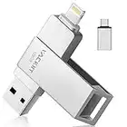 Chiavetta USB 128GB per iPhone,Apple Certificato Vackiit Pendrive Lightning USB 3.0,USB C Memoria External Flash Drive Photo Stick Per iPhone,iOS,Android,iPad,Mac,PC con MFI Lightning,Typo C,USB 3.0