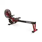 Stamina | X Air Rower - Rower Machine with Smart Workout App - Rowing Machine with Air Resistance for Home Gym Fitness - Up to 250 lbs Weight Capacity - Black/Red