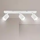 Ketom Lampada Faretti LED da Soffitto Orientabili, GU10 Bianco, Moderna Plafoniera 3 Luce, da Parete Interno per Barra, Cameretta, Cucina, Senza Lampadina