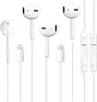 Apple Earbuds Headphones with Lightning Connector【Apple MFi Certified】2 PACK (Built-in Microphone&Volume Control)Wired in-Ear Stereo Noise Canceling Isolating Earphone for iPhone 14/13/12/11/SE/X/8/7