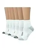 Hanes womens Hanes Women's 6-pair Lightweight Breathable Ventilation Ankle fashion liner socks, White Basic, 5 9 US