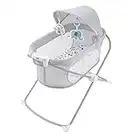 Fisher-Price Soothing View Projection Bassinet Pacific Pebble, folding portable baby cradle with projection light for newborns and infants, GWD36