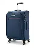 ABISTAB Verage Toledo Weichgepäck 4 Doppelrolle großer Koffer Trolley L-83cm 96-115 L erweiterbar, TSA-Schloss, Weichschale-Reisekoffer Blau