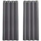 PONY DANCE Window Curtains with Eyelets - Grey Blackout Curtains Sunlight Blocked Thermal Panels Home Decorative for Bedroom/Small Window, 1 Pair, Width 46 by Depth 45 inch