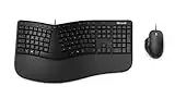 Microsoft Ergonomic Desktop Keyboard and Mouse Combo: Wired, comfortable, ergonomic keyboard with cushioned wrist and palm support, split keyboard, dedicated Office key (English)