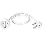 Schuko Extension Cable 1.0 m Pure White H05VV-F3G 1.5