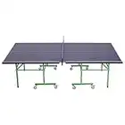 HOMCOM Tavolo da Ping Pong Pieghevole Interno con 8 Ruote 152.5 × 274 × 76cm