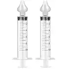 Mouche bébé, seringue nasale pour irriguer et nettoyer le nez du nourrisson sans douleur grâce à l'embout d’aspiration confortable - 2 pcs (10 ml)