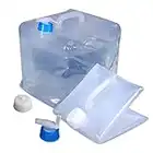 Zusammenklappbarer Wasserbehälter, BPA Freier Wasserkanister mit Hahn Faltbar, Tragbare Wasserflasche mit Griff für Outdoor Wohnwagen Camping, Wandern, Reisen, Grillen, Notüberleben (2pc 15L)