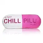 eBody The Original Chill Pill Pillow – Larger Size 18" x 6.5" - Funny and Cute Throw Pillow That is Made with Premium Cuddlesoft Fabric for a Velvety Feel (Pink)