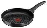 T-fal H1204054 Cast Aluminum 26cm Non-Stick Grill Pan/Griddle, PFOA Free Coating, Thermo Spot, Black